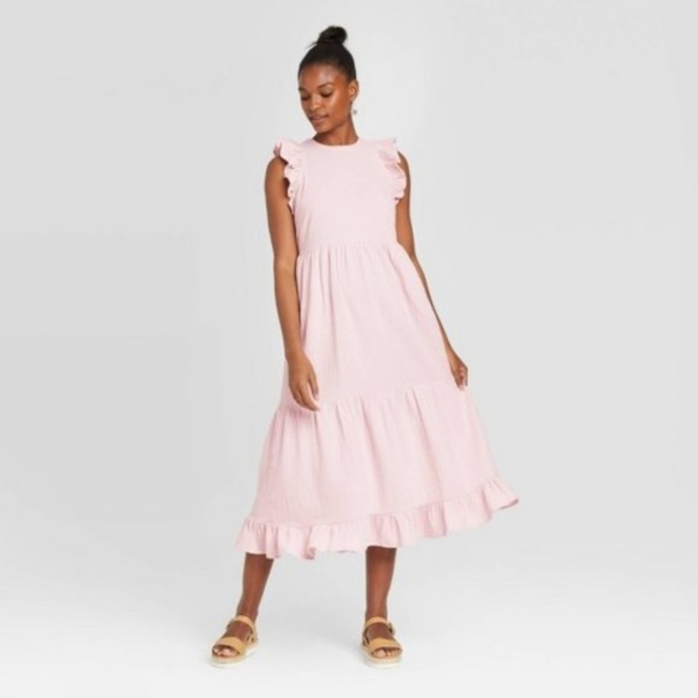 Pale pink ruffle dress by Universal Thread